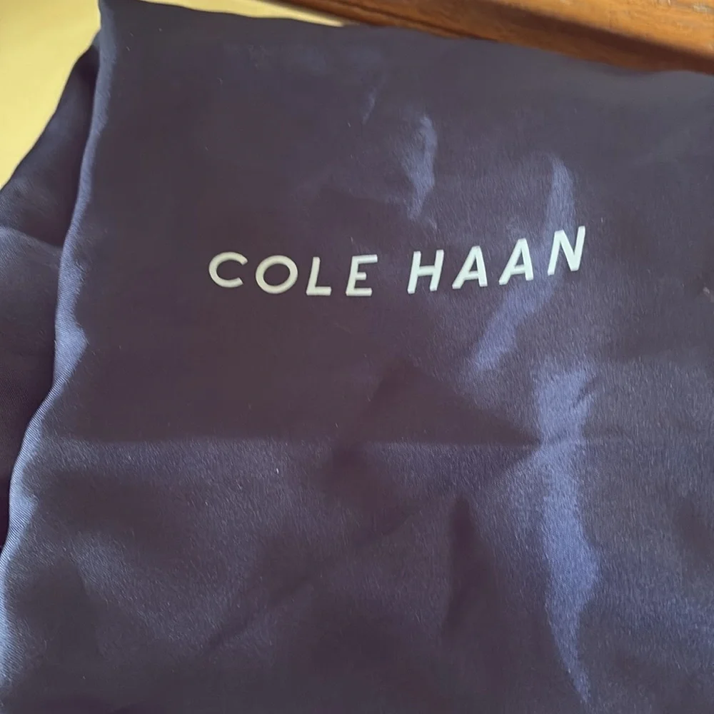 Cole Haan Brown Premium Leather Bucket Bag with Stitching Detail